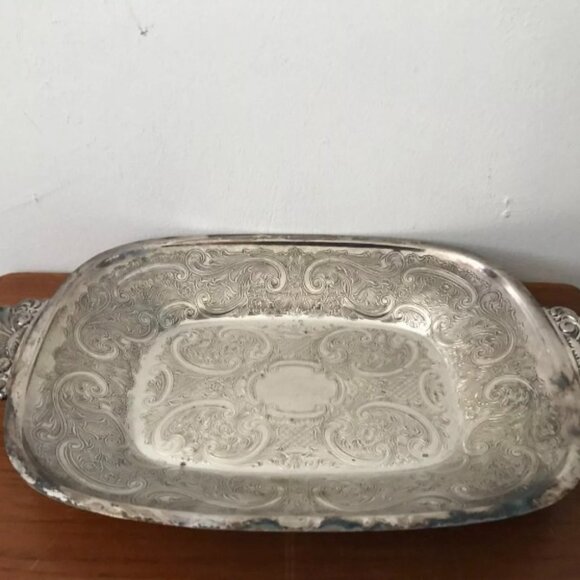 Vintage Silverplate Barker Ellis England Rectangle Handled Serving Tray EPCA - Picture 1 of 8